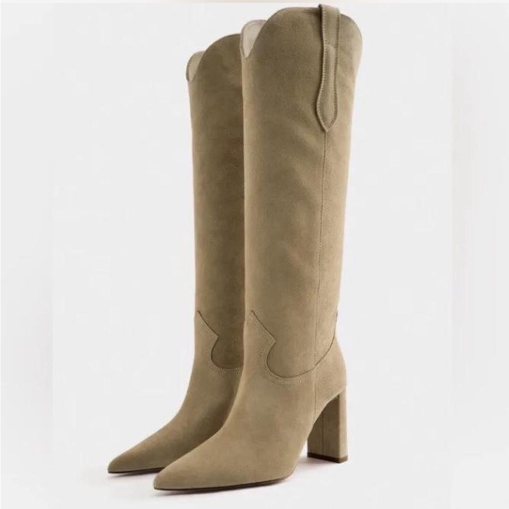 Zara suede western boot